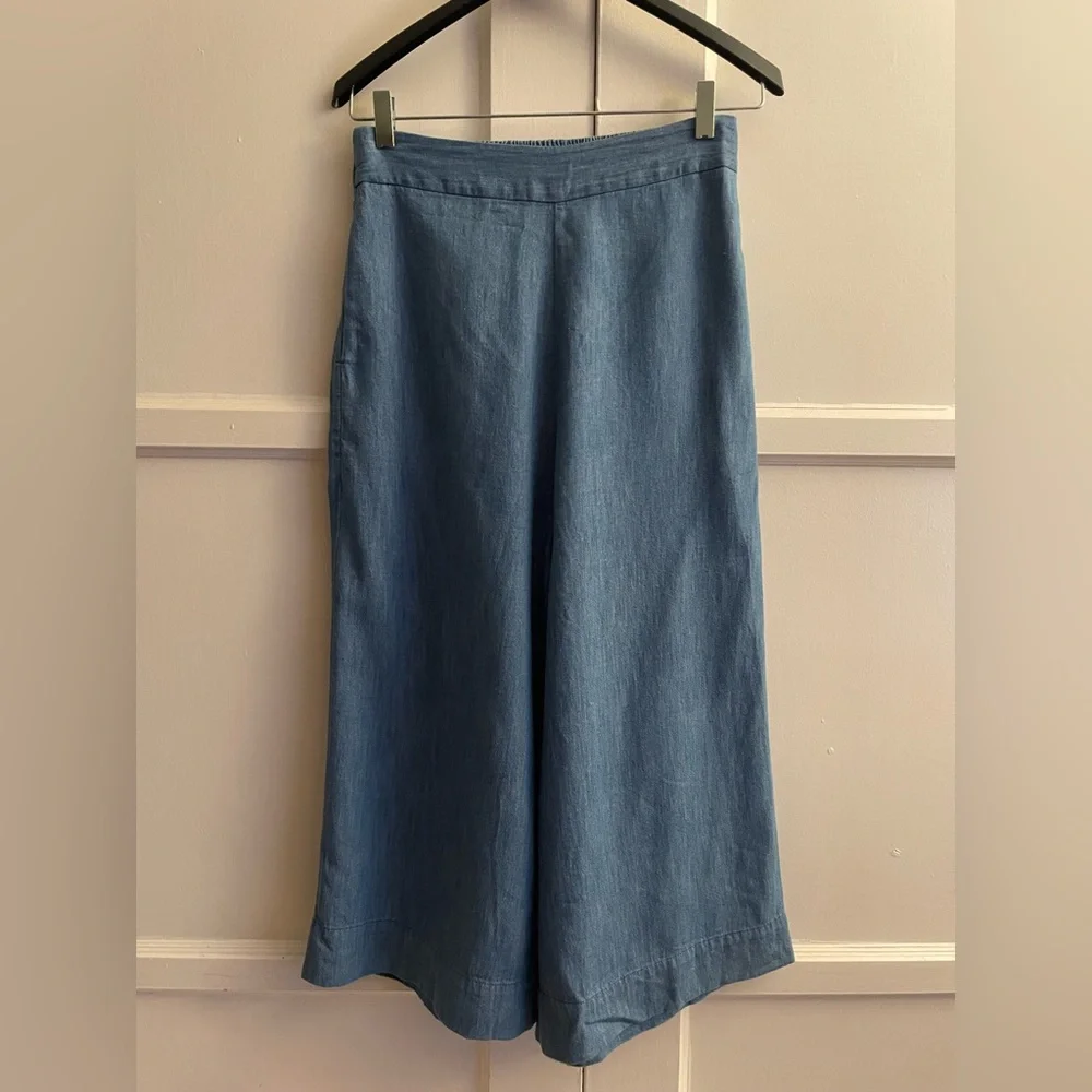 Madewell Chambray Huston Pull-On Crop Pants - Picture 5 of 8